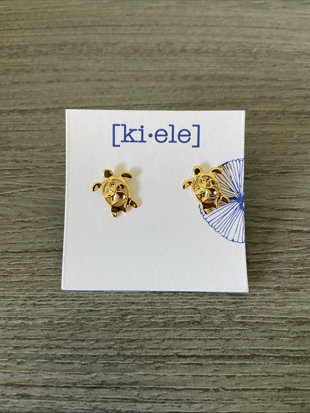 ki-ele • Sea Turtle Plumeria Studs 14k Gold Vermeil